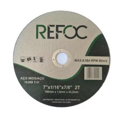 Disco de Corte Inox 7"x1/16x7/8 – REFOC