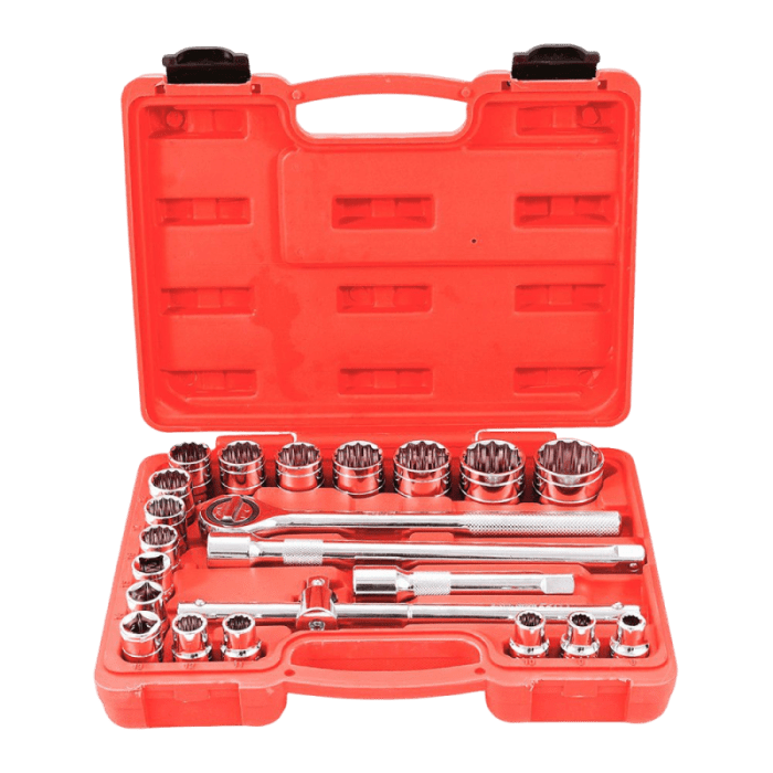 O Jogo de Soquete Estriado 1/2" 8-32mm com 22 peças da NOLL é ideal para quem precisa de desempenho e praticidade em serviços mecânicos, automotivos e industriais.