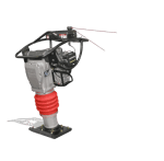 Compactador de Percussão Menegotti Ram 75M com motor 4 HP, sapata de 330x285 mm e sistema de percussão com 14 kN de força para compactação de solos.
