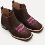 Botina Texana Feminina Marrom Com Rosa-Procampo