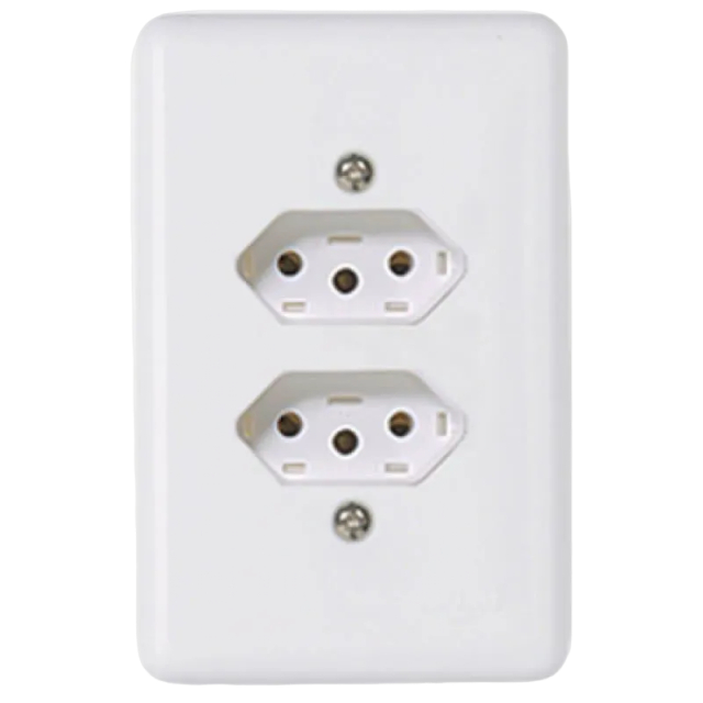 TOMADA EXTERNA DE EMBUTIR BIPOLAR 10A