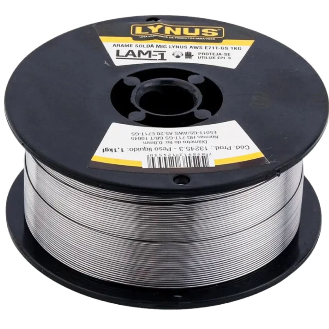 Arame de solda MIG sem gás com fluxo 1kG .8MM Lam1- -LYNUS