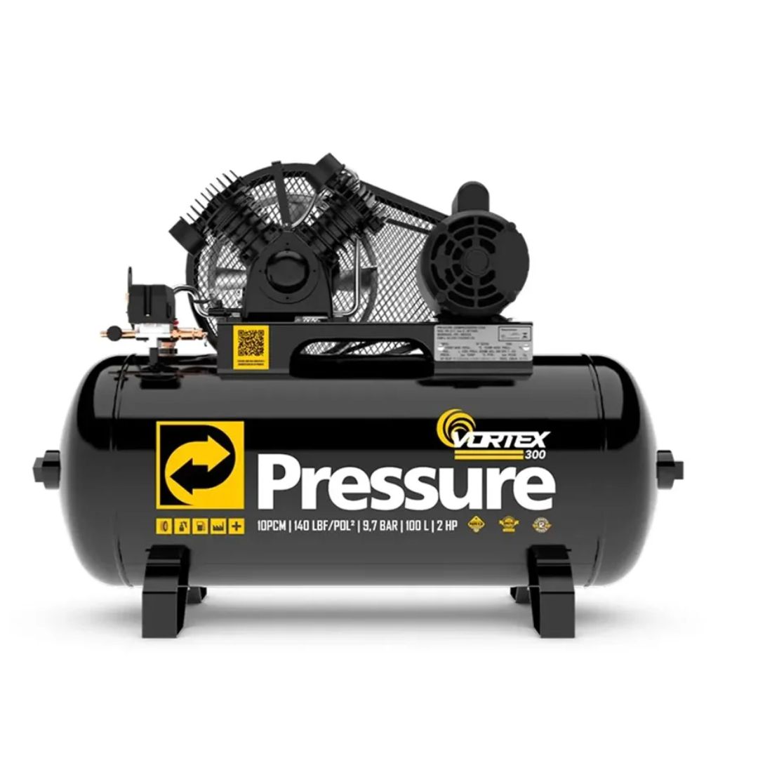 Compressor Vortex monofásico 300 10PCM - 100L 140PSI - Pressure Compressor Vortex monofásico 300 10PCM - 100L 140PSI - Pressure